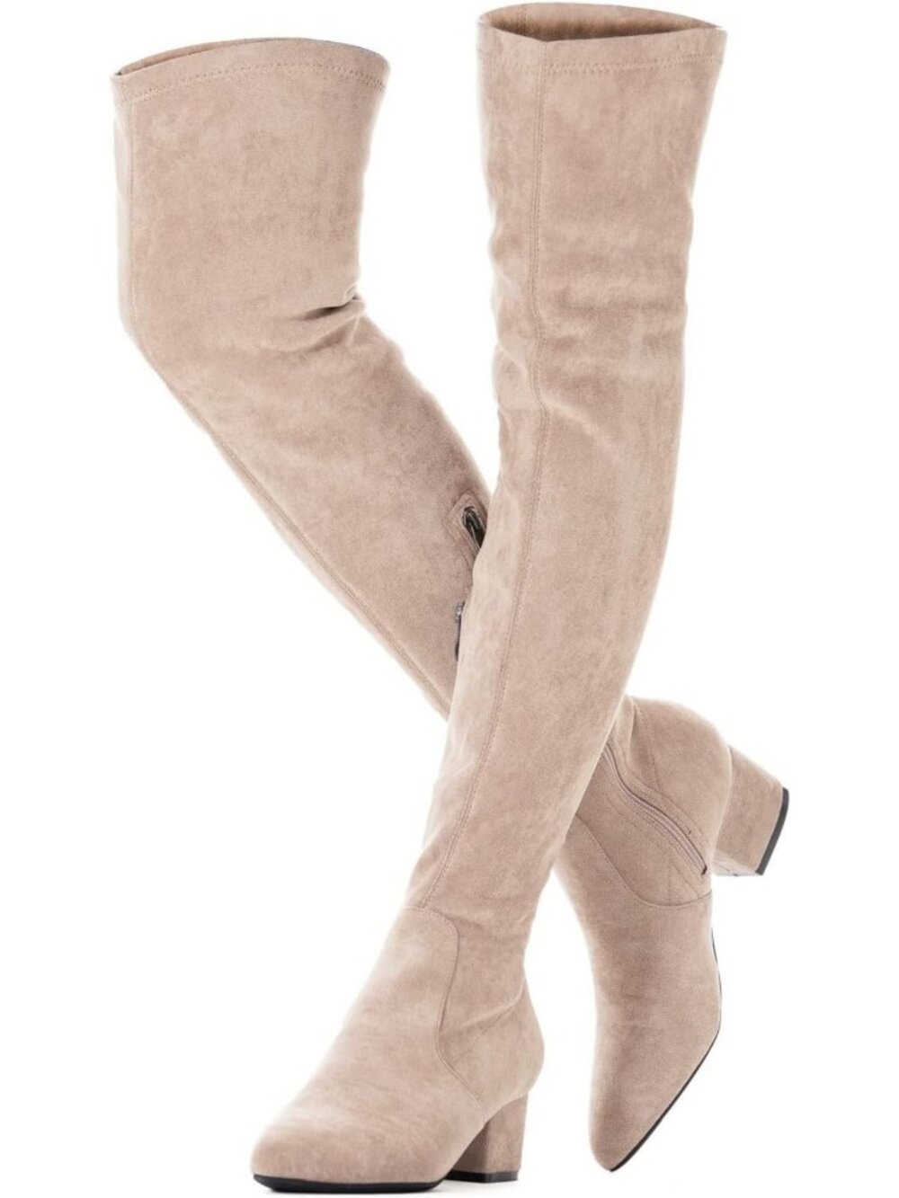 Stylish Over the Knee Low Heel Boots | Winter Suede Thigh High Chunky Comfort